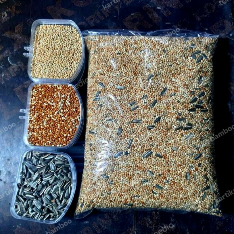 Milet Mix Kuaci Kenari Pakan Burung Kenari Milet Campur Kuwaci