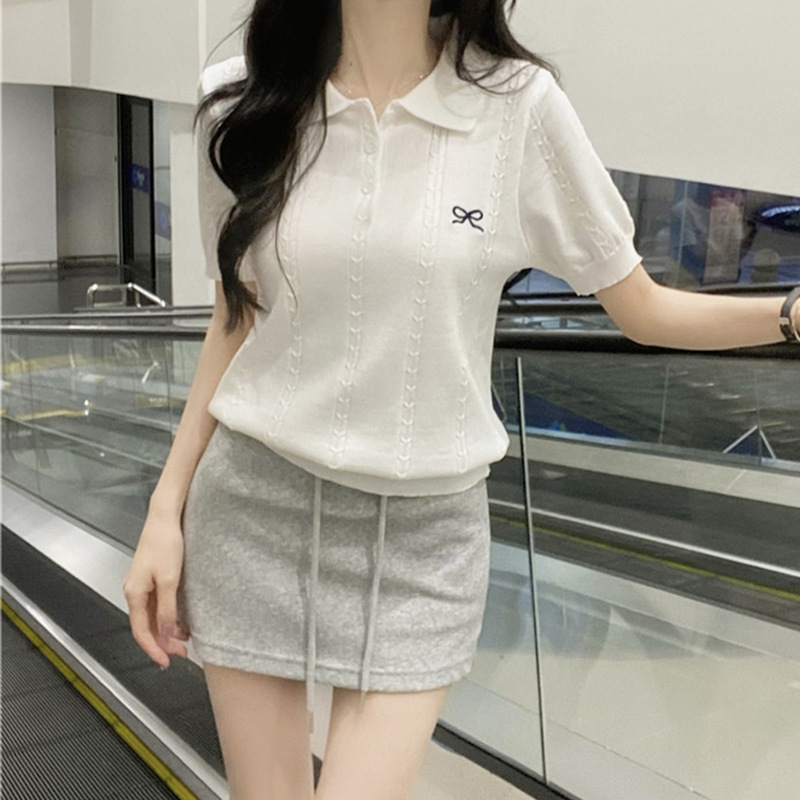 Baju Atasan Rajut Wanita Helya - Blus Basic Rajut Import Simple Trendy