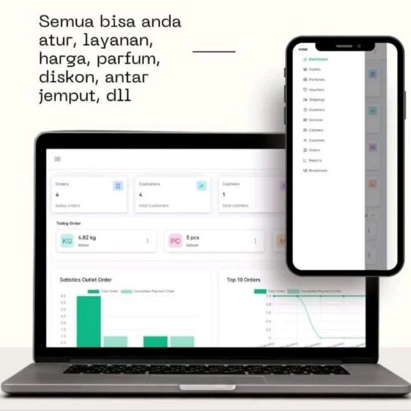 Source Code Website Management Laundry dengan fitur notif WA
