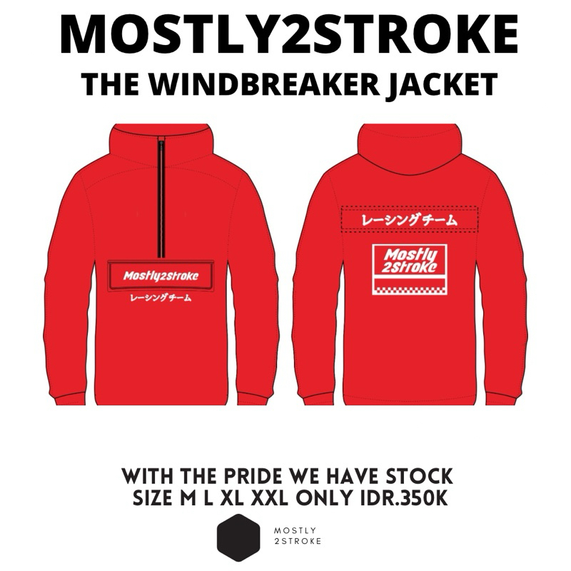 MOSTLY2STROKE WINDBREAKER JACKET RED SERIES