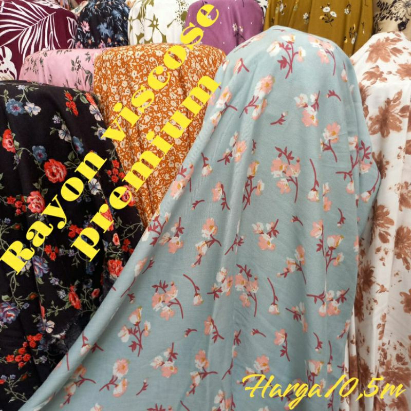 KAIN RAYON VISCOSE MOTIF BUNGA KECIL  - KAIN RAYON MOTIF BUNGA KECIL HARGA/0,5M