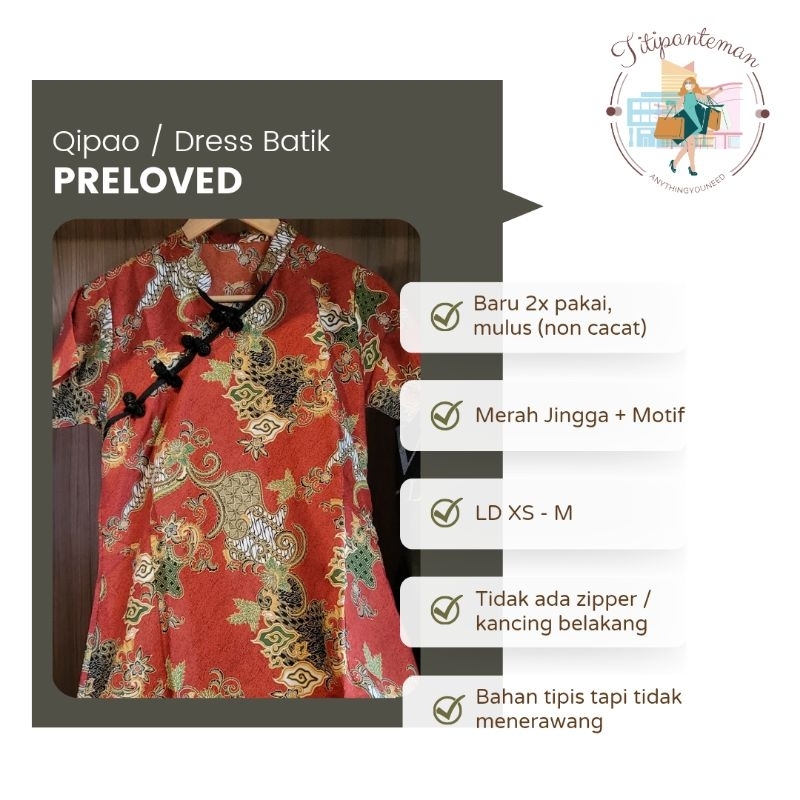 Dress Batik / Batik Wanita/ Dress Wanita Batik / Qipao