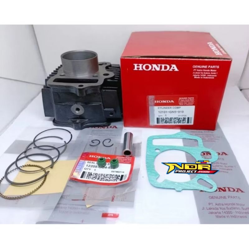 BLOK SEHER KOMPLIT GN5 HONDA WIN - BLOK SEHER+SEHER+RING SEHER+PIN BOSH+KLIP PIN BOSH+SEAL KLEP+PAKI
