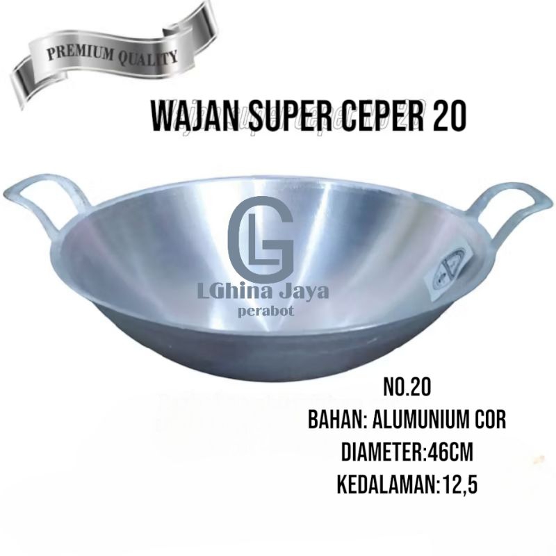 wajan kuali ceper no.22,no20,no18,no16 wajan penggorengan aluminium cor tebal bagus berkualitas bnya