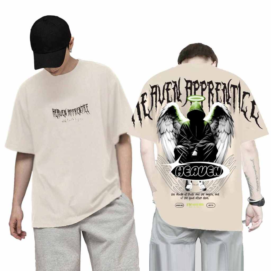 T-SHIRT KAOS ANGEL SAYAP VINTAGE CREAM - BAJU KAOS DISTRO PRIA WANITA - OUTFIT COWOK CEWEK - TERBARU