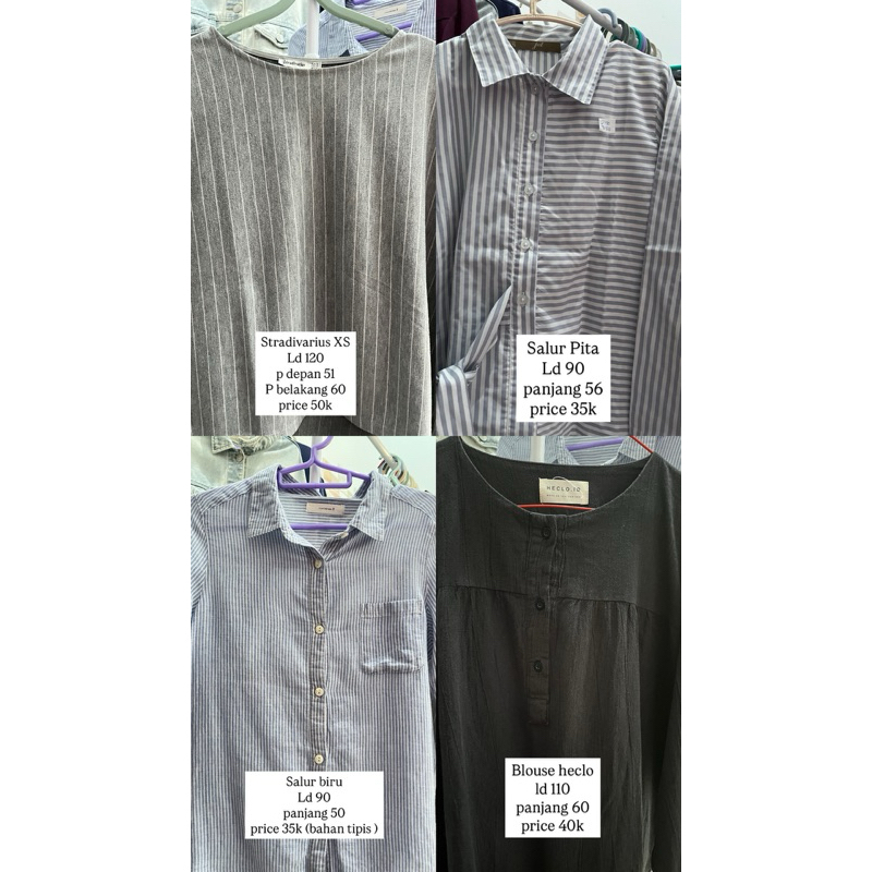 Preloved kemeja blouse stradivarius, salur, heclo, Nevada
