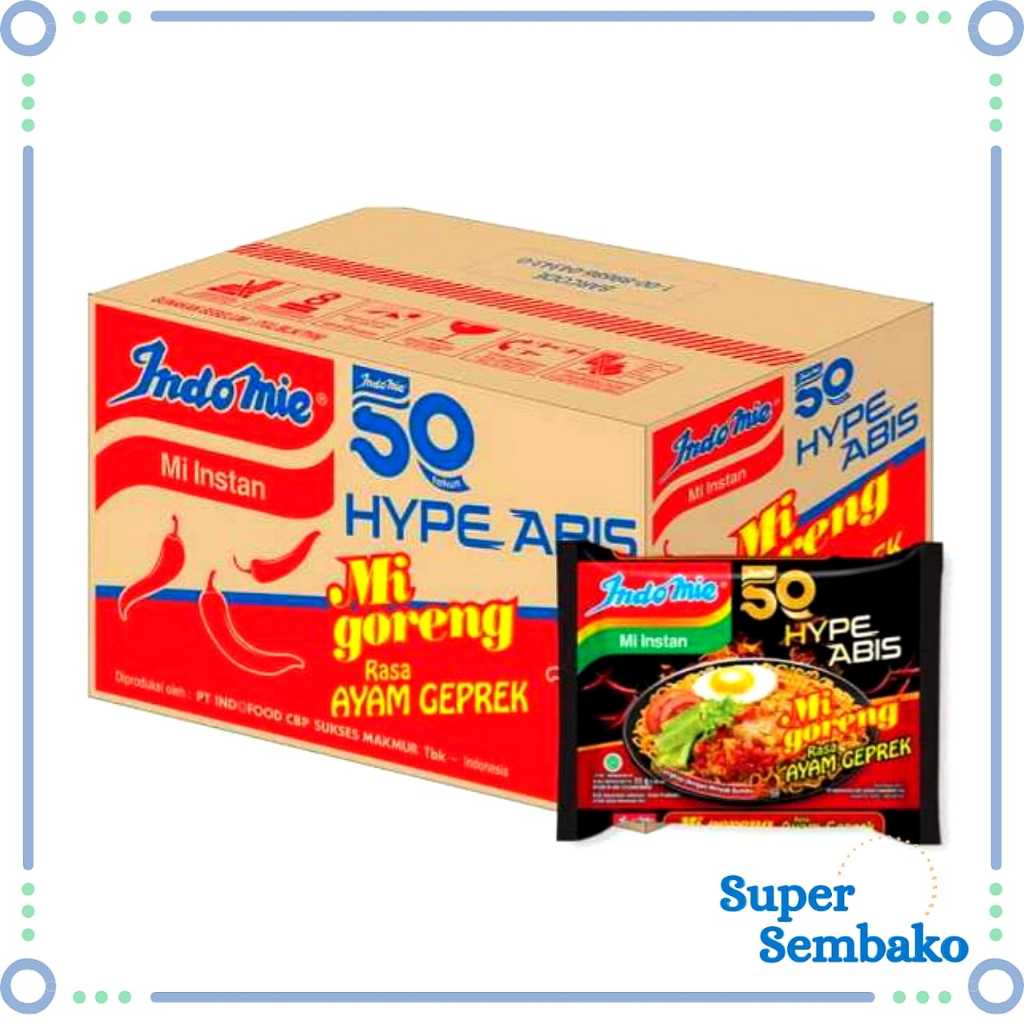 

INDOMIE GORENG AYAM GEPREK HYPE ABIS 1 DUS ISI 40 BUNGKUS