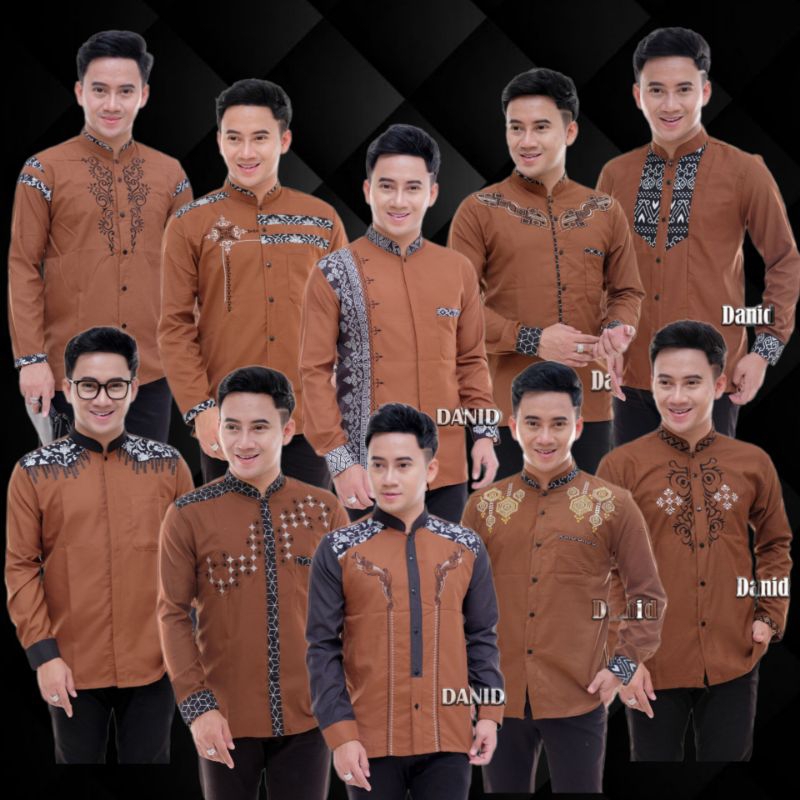 New Baju Koko Pria Lengan Panjang Premium Warna Mocca / Coksu / Coklat Muda / Latte Termurah, Baju L