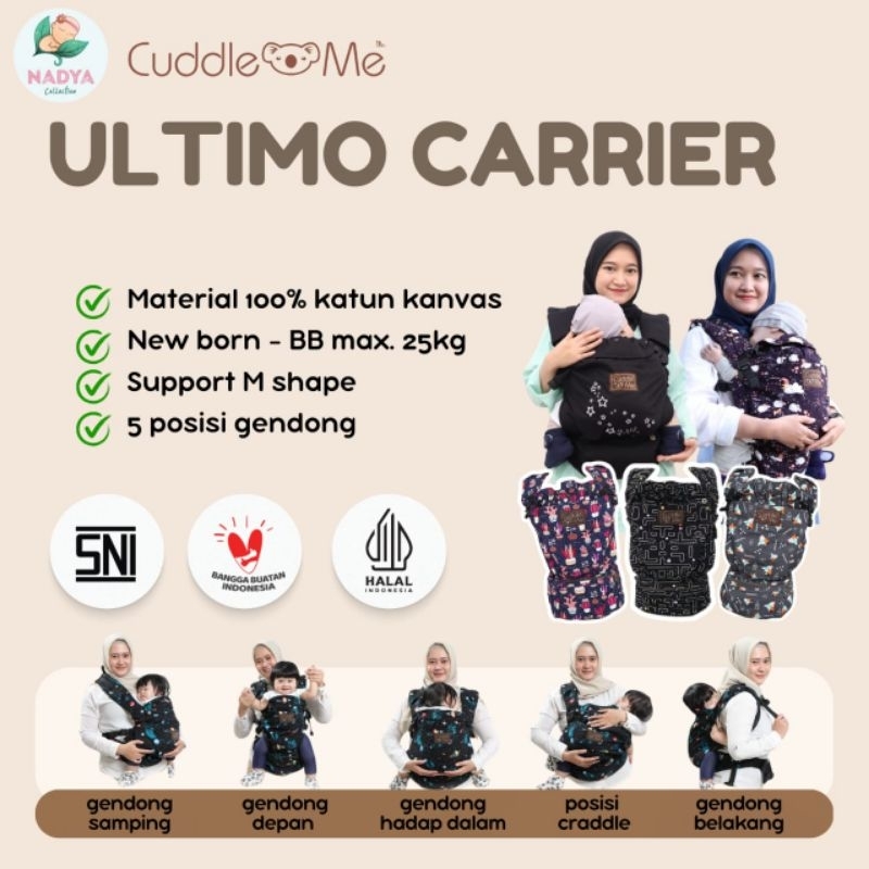 Gendongan Ultimo Cuddle Me Motif Planet, Pacman Black, Starry night navy, Mother's Love Navy,