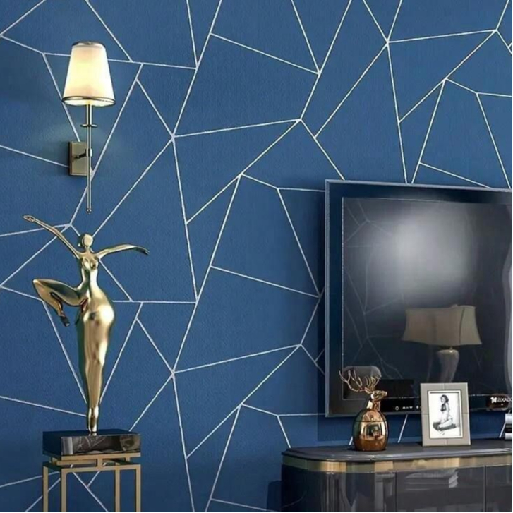 WALLPAPER STIKER DINDING KRAMIK POLOS BIRU