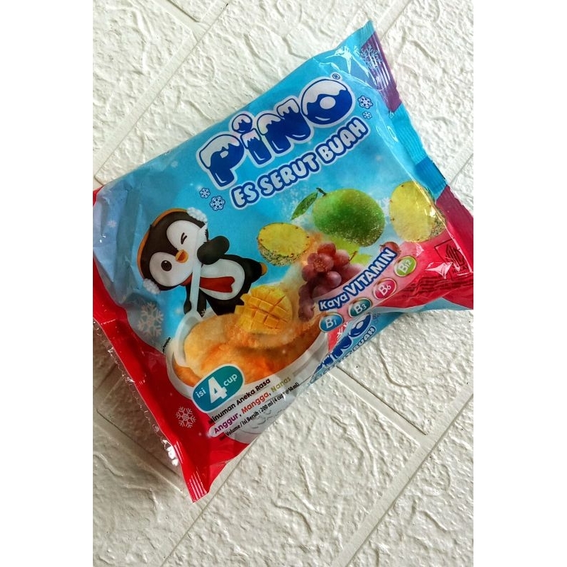 

VINO ES SERUT BUAH 1 BAG ( ISI 4 CUP ) @50ML - ANGGUR, STRAWBERRY,JERUK