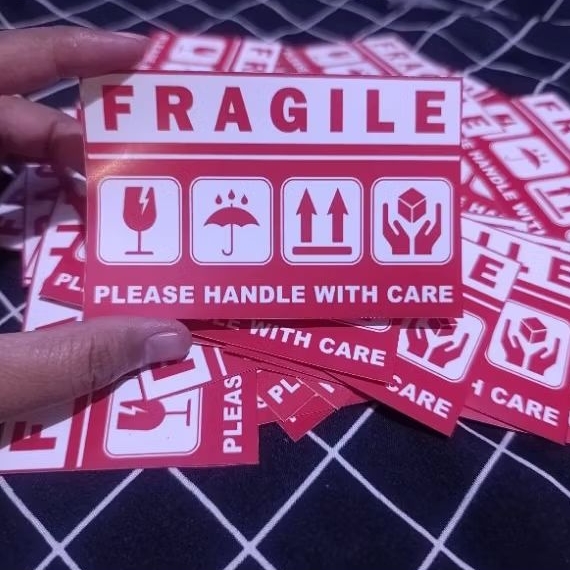 

10 Biji Stiker Fragile || 10.5 x 7 cm