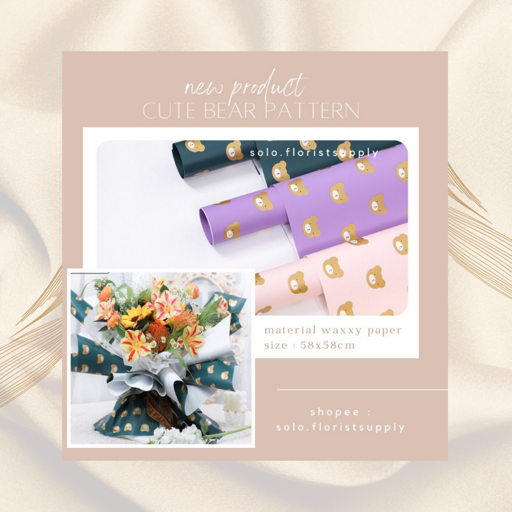

BEAR PATTERN FLOWER WRAPPING CELLOPHANE MOTIF KOTAK GRID KERTAS KADO KOTAK KECIL FLORAL WRAPPING BUKET CRAFT PAPER GIFT PAPER KERTAS BUNGA FLORIST WATERPROOF PAPER NON WOVEN PAPER PASTEL PAPER BUKET WISUDA MONEY BOUQUET KERTAS MOTIF BERUANG GIFT LUCU