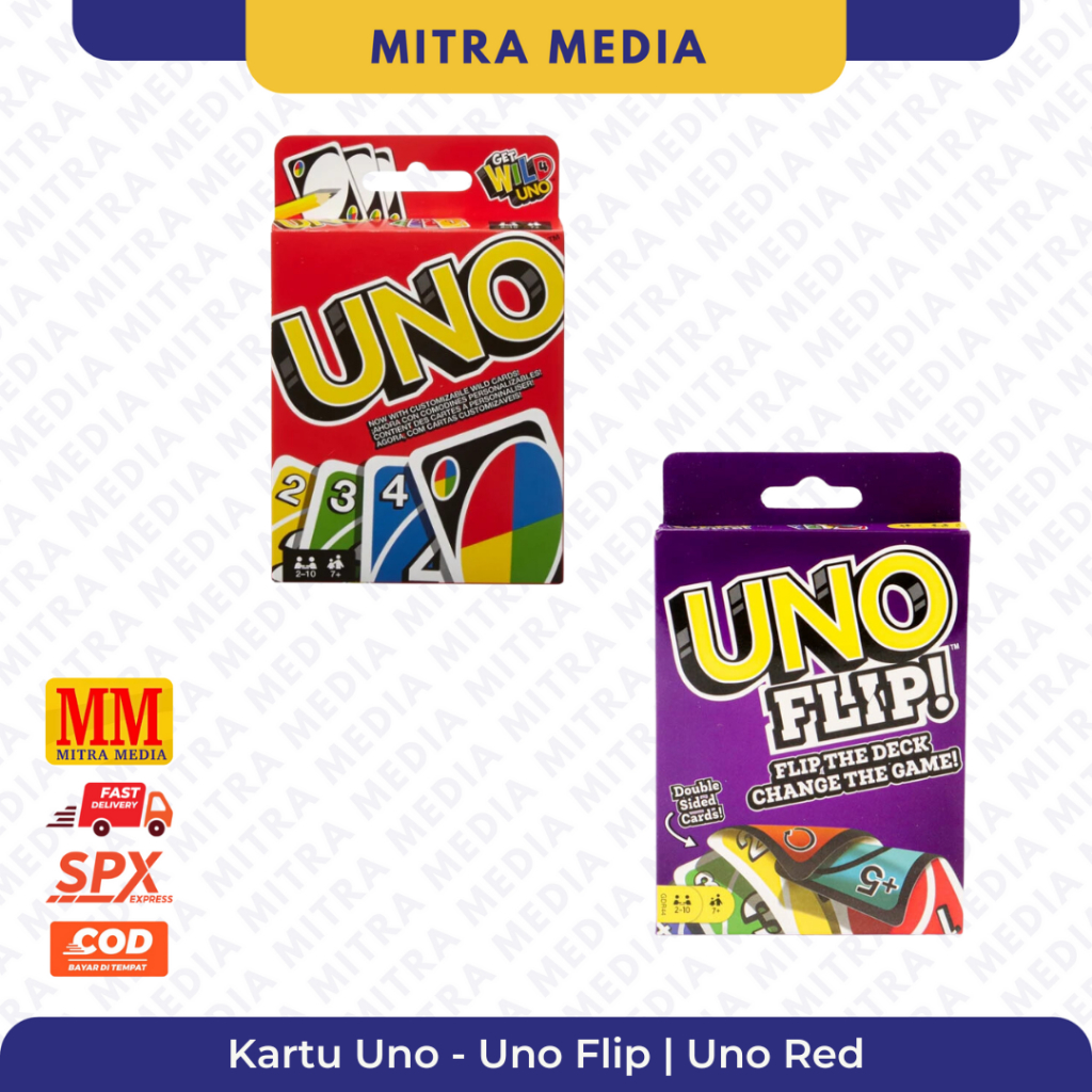 [Mitra Media] Kartu Uno / Permainan Kartu Keluarga / Uno Card / Uno Flip