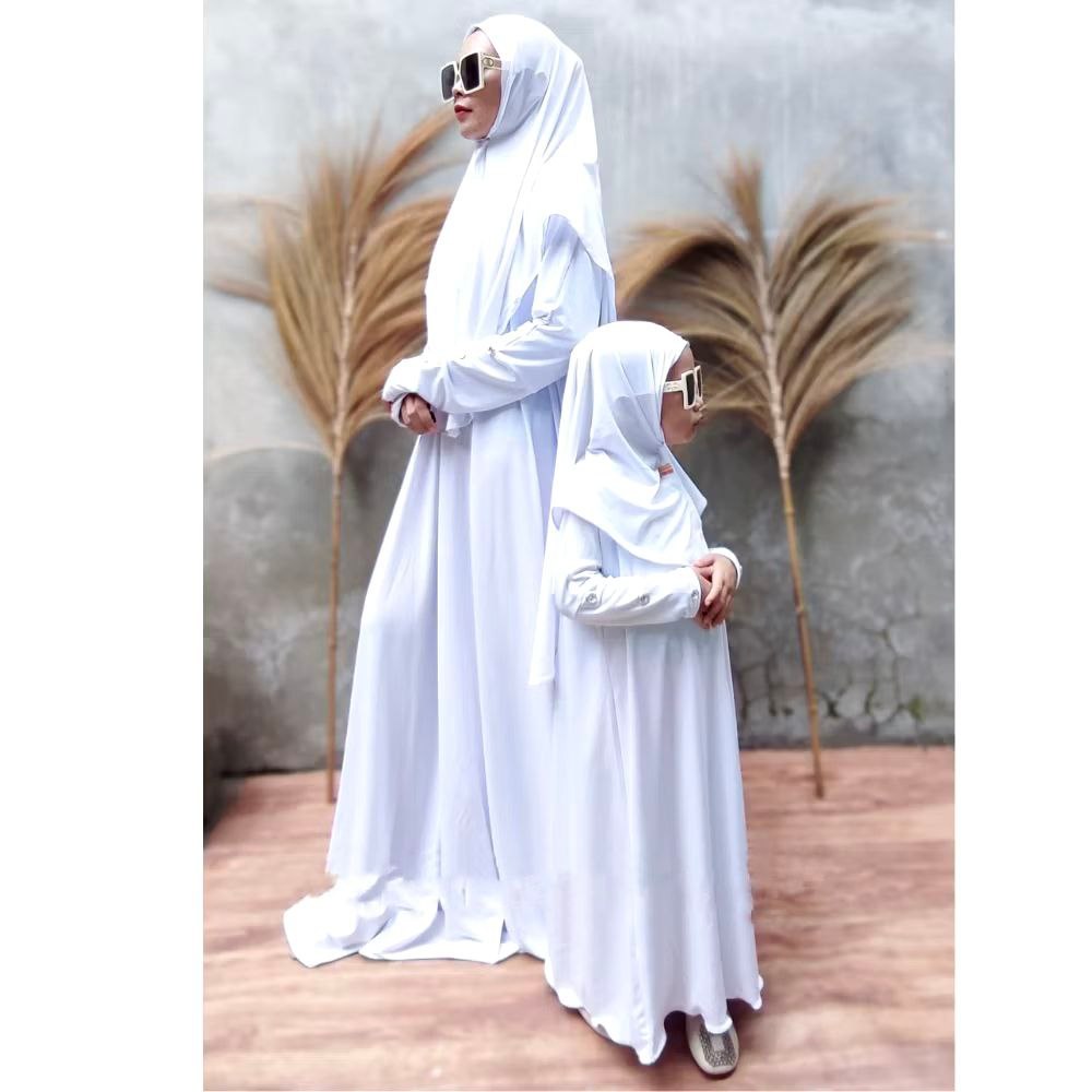 Gamis Mecca Abaya Batwing Gamis Couple Anak dan Ibu Bahan Jersey  Gamis Lebaran