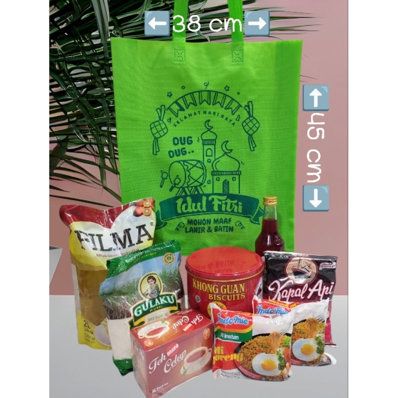 

1 Lusin isi 12 pcs Tas Spunbond Edisi Idul Fitri ukuran 38x45x10cm /Idul Fitri/Goodie Bag/Tas Bingkisan