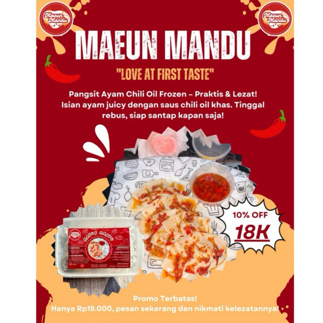

Pangsit Ayam Chili Oil by Maeun Mandu