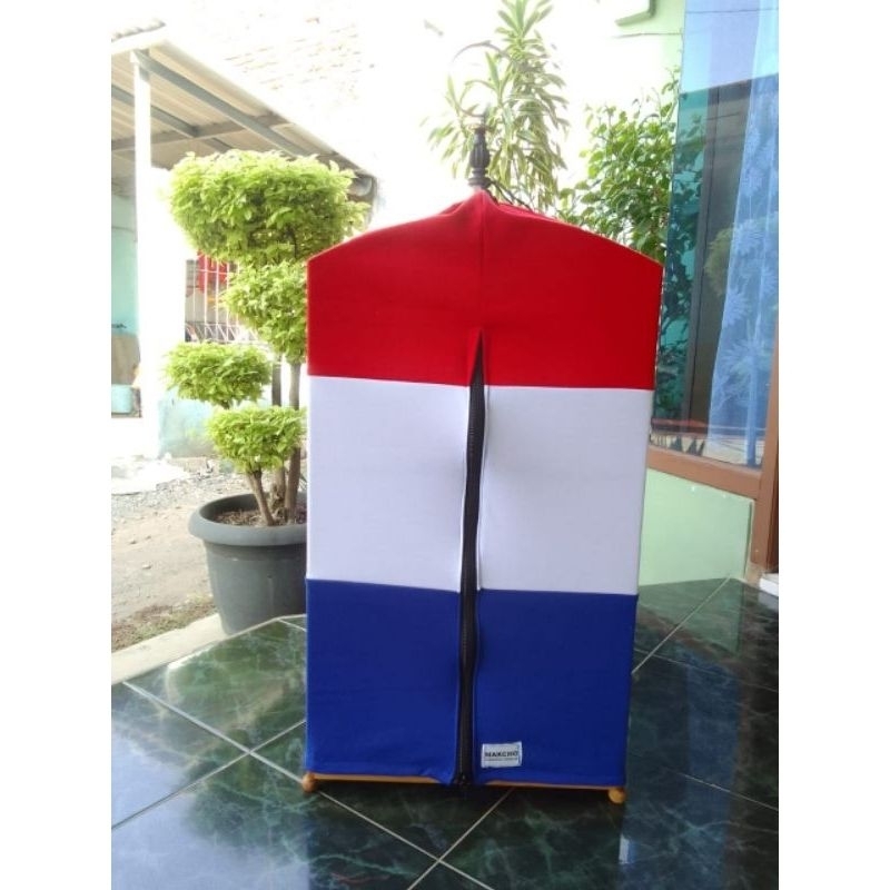 kerodong sangkar kotak koper nepak gepengan motif bendera No.1/2/3