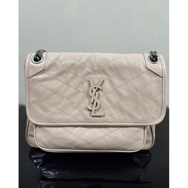 tas ysl niki size medium white tas wanita