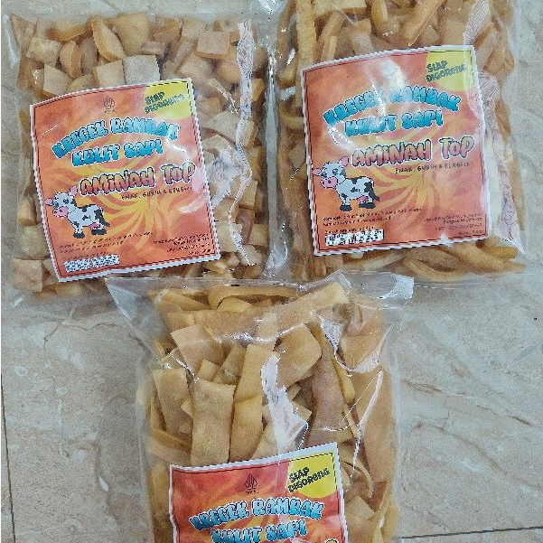 

aminah top krecek rambak kulit sapi asli/dorokdok/jangek/krupuk mentah/rambak mentah all varian 1kg