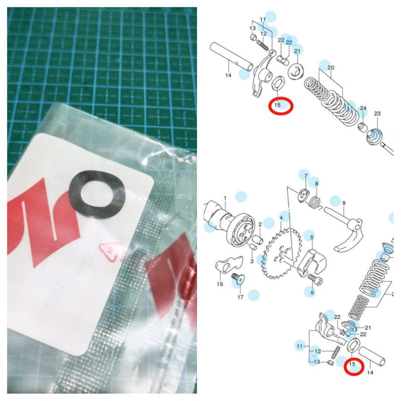 RING GELOMBANG PELATUK ROCKER ARM SUZUKI SHOGUN 125 FD/FL DLL SGP