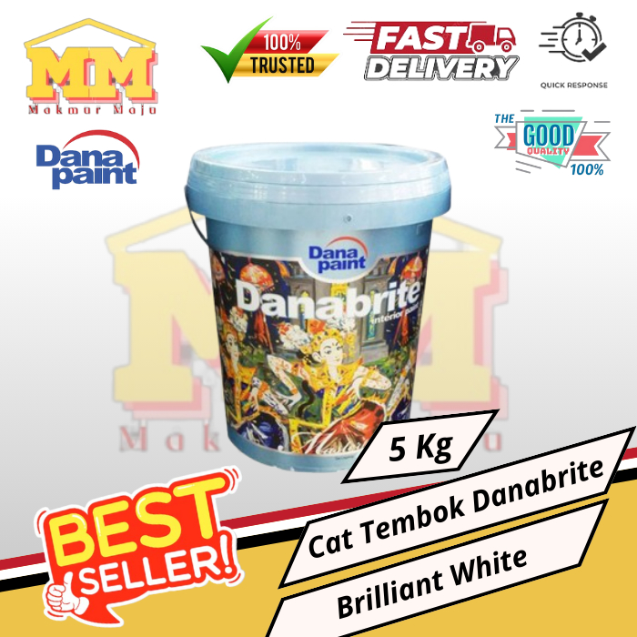 Cat Tembok Danabrite Galon 5 kg Brilliant White - Dana Paint
