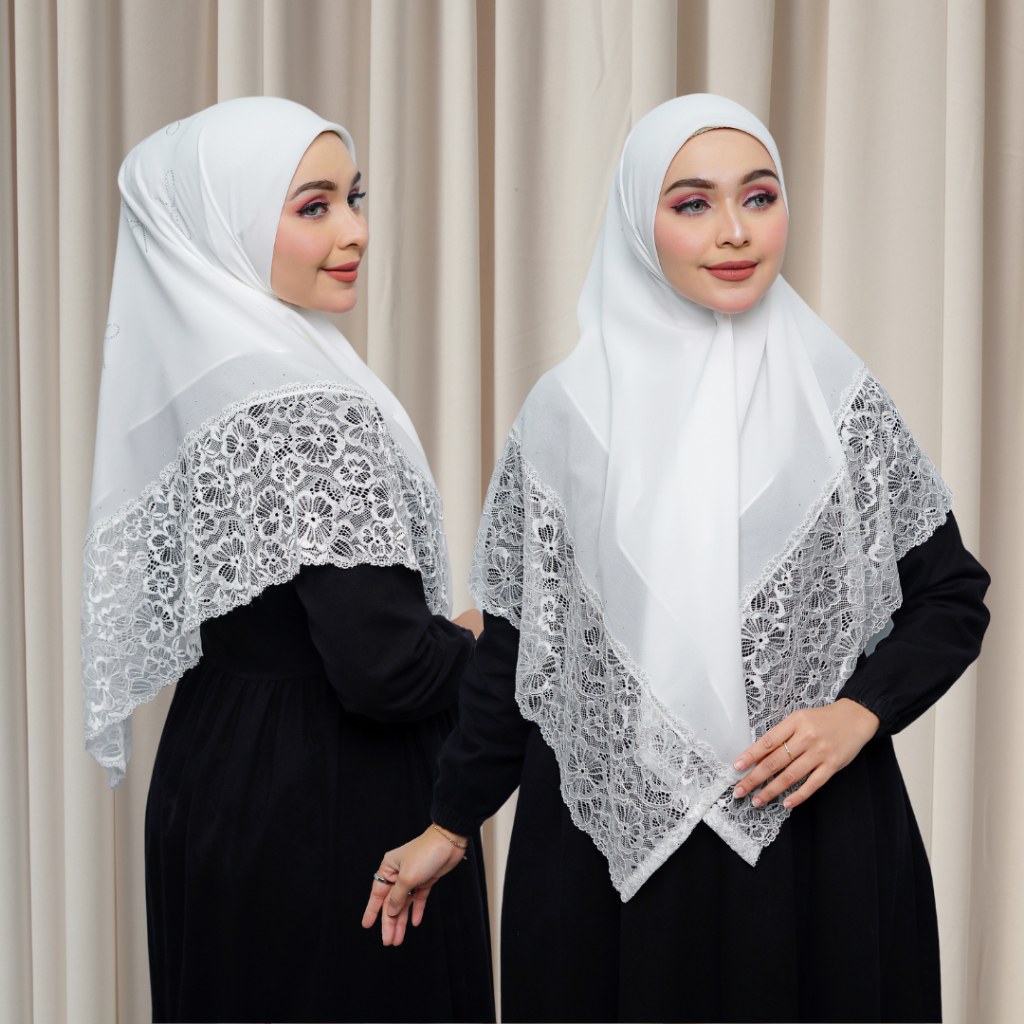 Hijab Kerudung Segi Empat - Rayya Brokat Diamond Premium - Shakirahijab