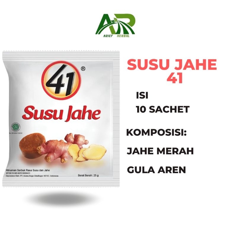 

Susu Jahe Merah 41 Rasa Original 1 Renceng isi 10 Sachet