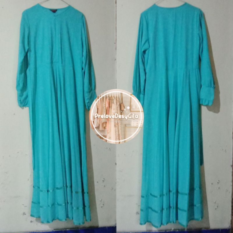 PRELOVED Gamis Set Ceruti Premium + Hijab non pet ceruti menutup dada