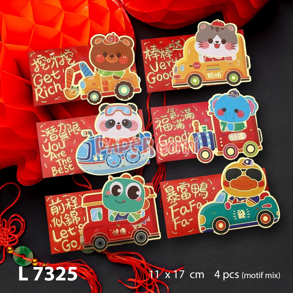 

(1 Pak) Angpao Tahun baru ULAR 2025 Sin Cia cartoon, lucu, amplop, red pocket, hongbao