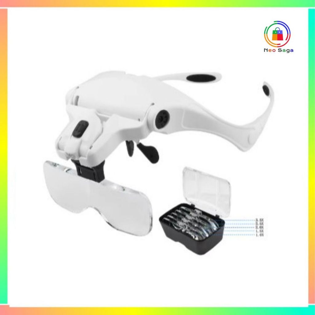 Kaca Pembesar Servis HP Kacamata Reparasi 3.5X Magnifier 2 Led(servis hp)
