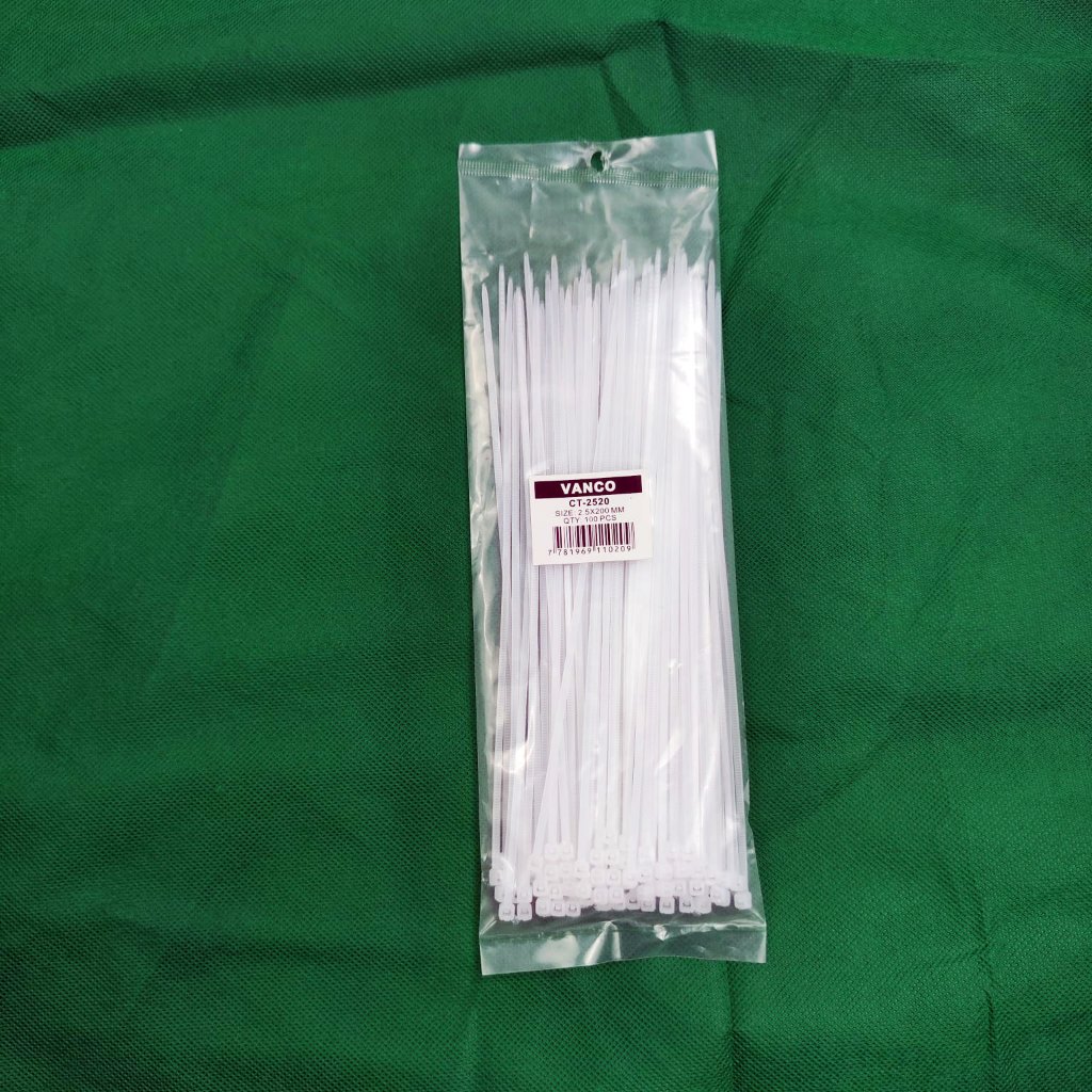 

[1 Pack] Vanco Kabel Ties 100 Pcs Hitam dan Putih