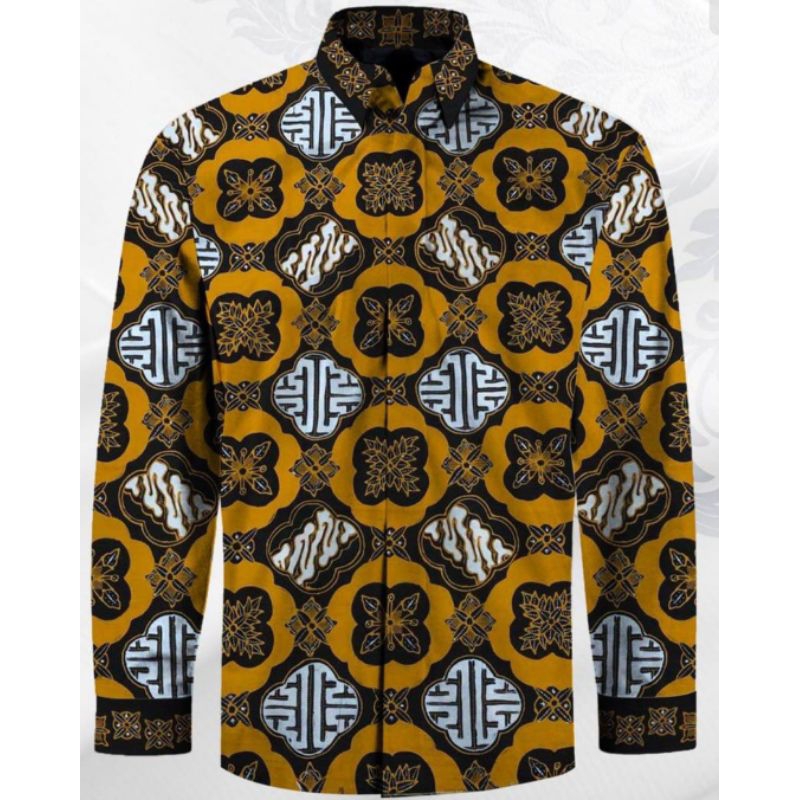 kain batik tulis bahan katun batik tulis pria warna kuning