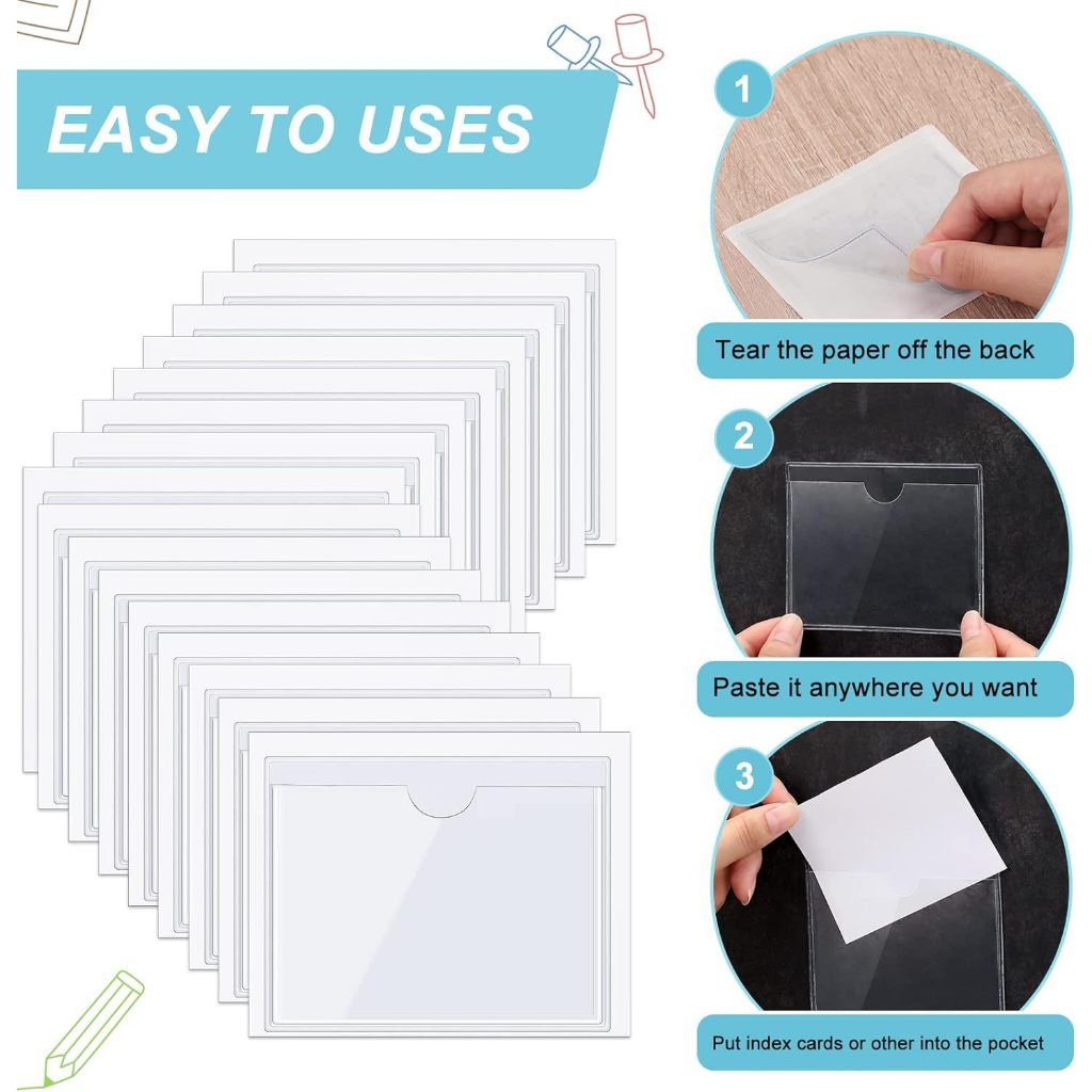 

20 PCS/SET 80*100MM Label Harga Nama Produk Self Adhesive Card Price Tag Holder Label Holder Mika