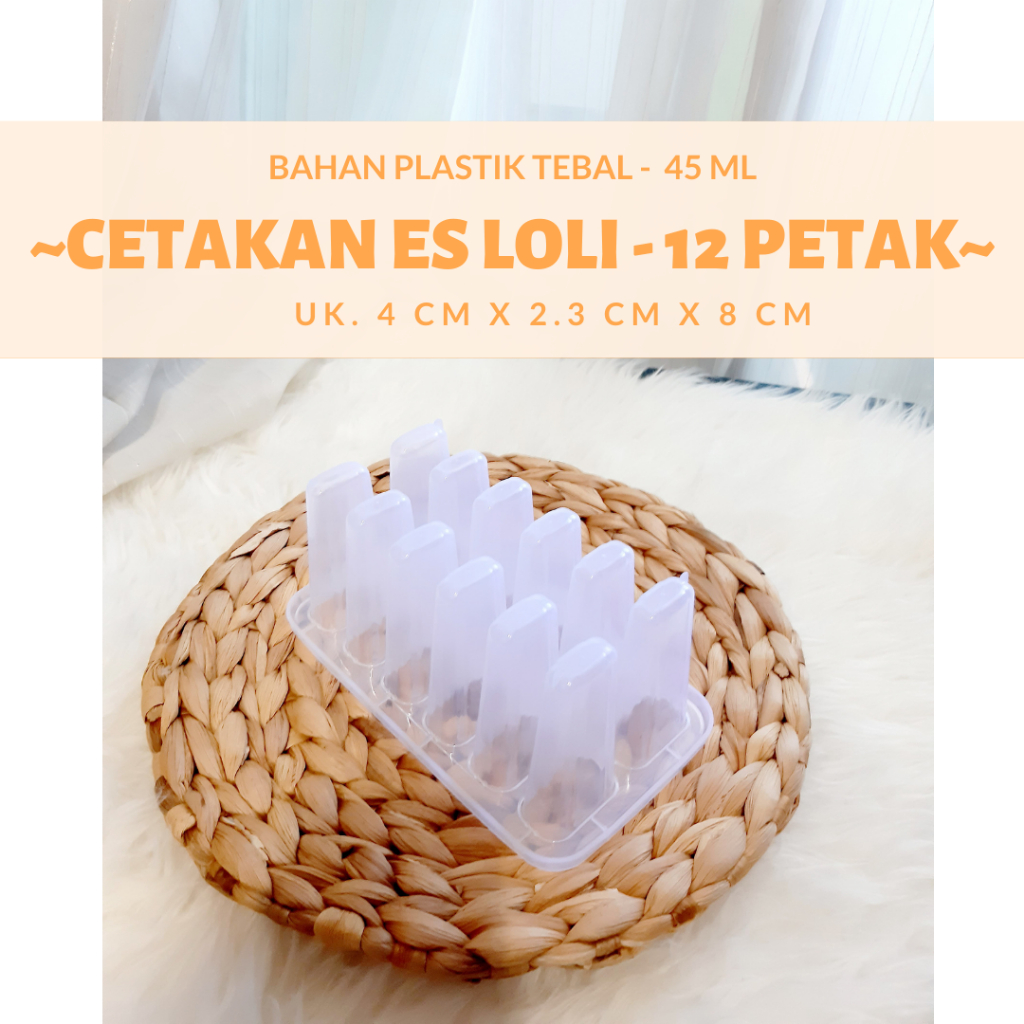 Cetakan Escream  Cetakan Eskrim Magnum Tempat Es Cream Stik 12 Petak Bening