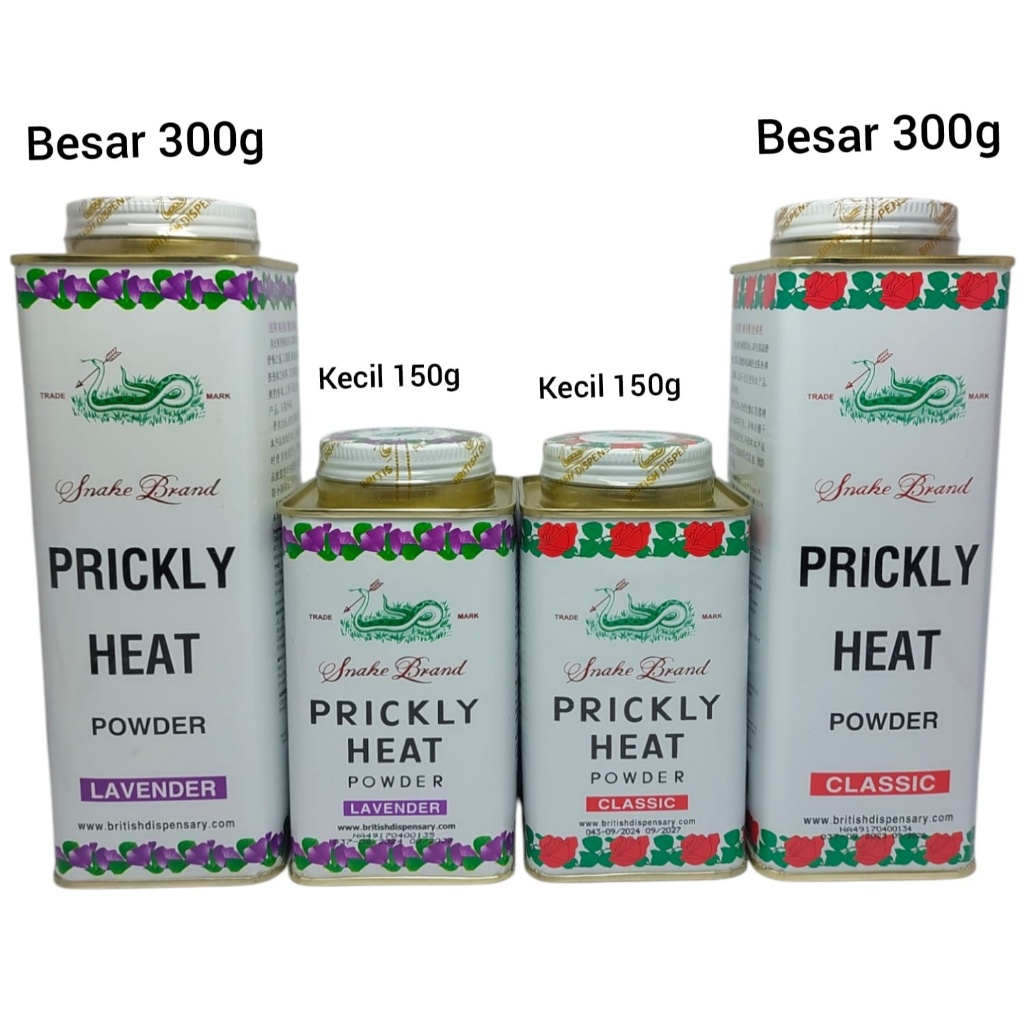 

Snake Brand Bedak Ular Pricky Heat Bedak Biang keringat/ Bedak Gatal