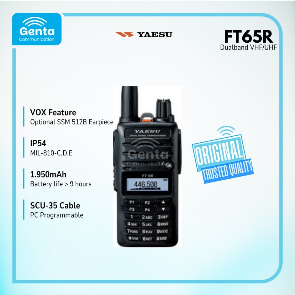 HT YAESU FT-65R / YAESU FT65R DUAL BAND VHF UHF GARANSI BARU ORIGINAL TERMURAH
