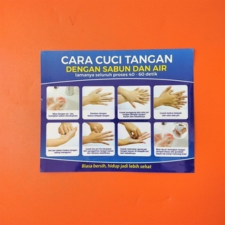 

Stiker Cara Cuci Tangan Dengan Sabun dan Air Mengalir - tiker Bahan Vinyl