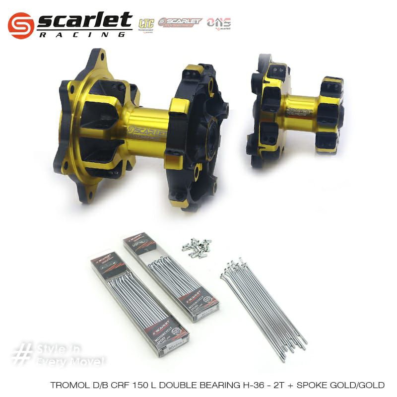 Tromol Scarlet Supermoto hole 36 CRF Black/Gold + Jari2