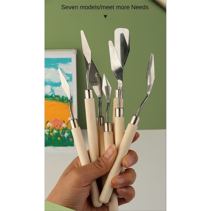 

Pisau Palet Lukis Cat Akrilik Painting Scraper Knife 7 PCS - JW7