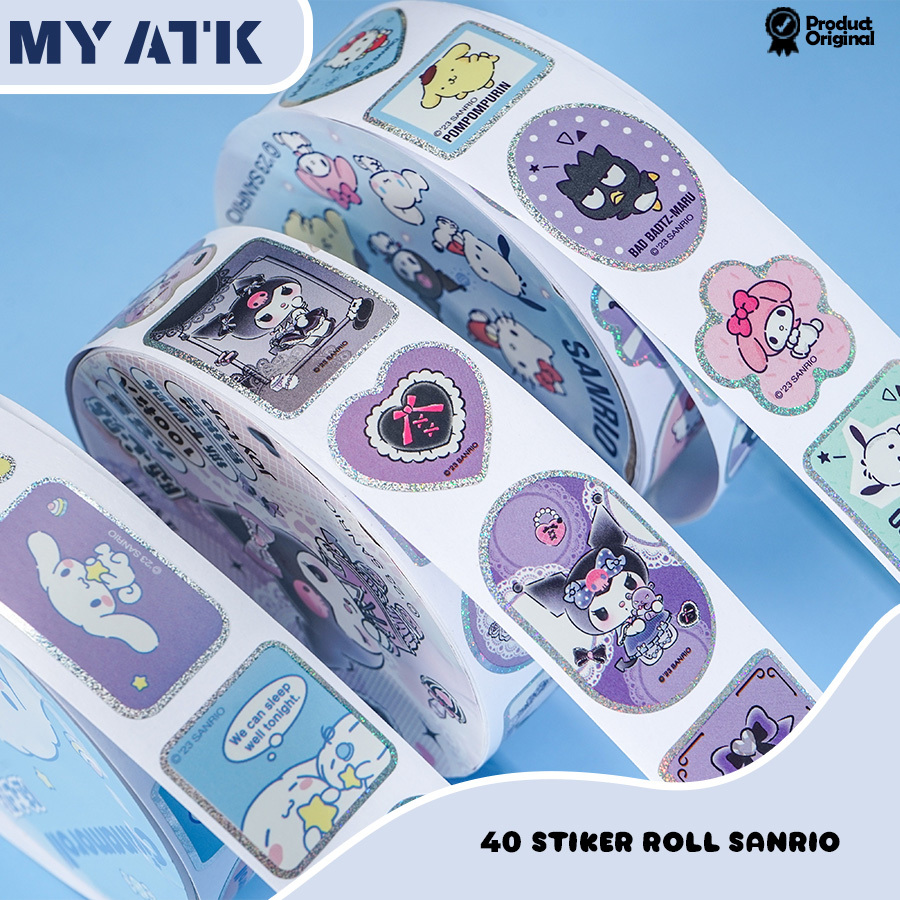 

100PCS Sticker Roll Label Lucu Sanrio Stiker Anak