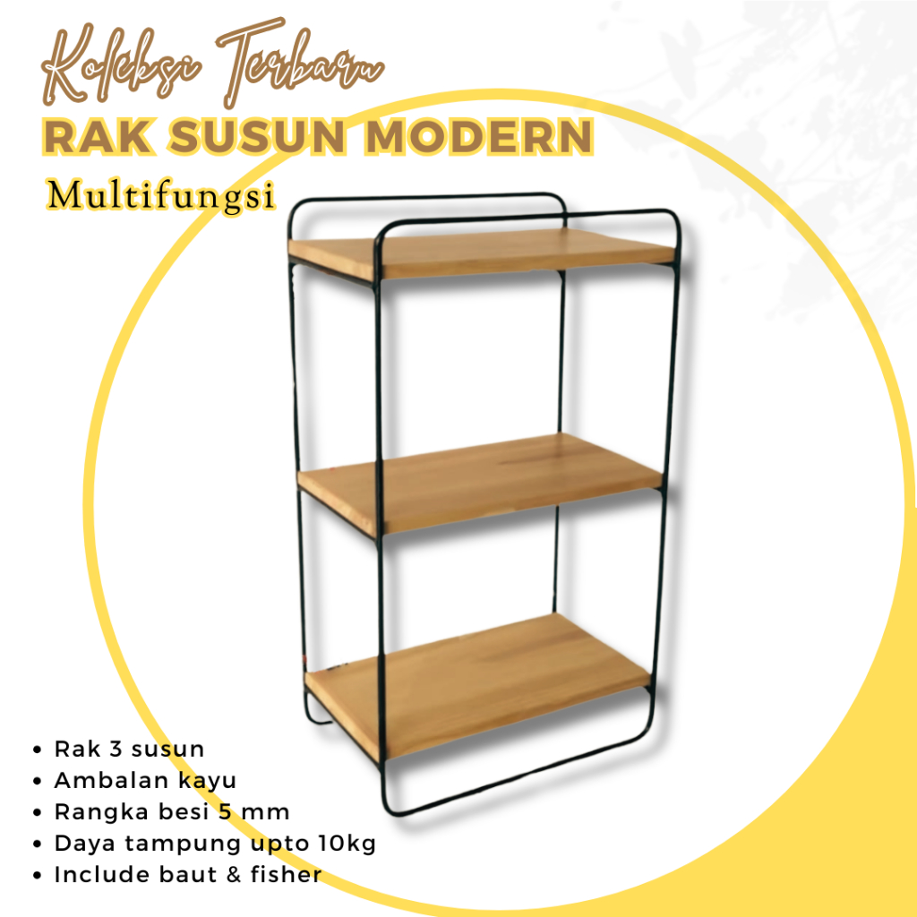 rak makeup kosmetik ambalan kayu minimalis