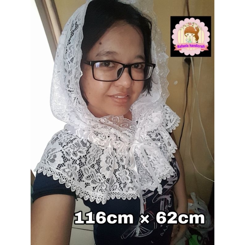 Mantilla serut/Mantilla brokat/kerudung misa
