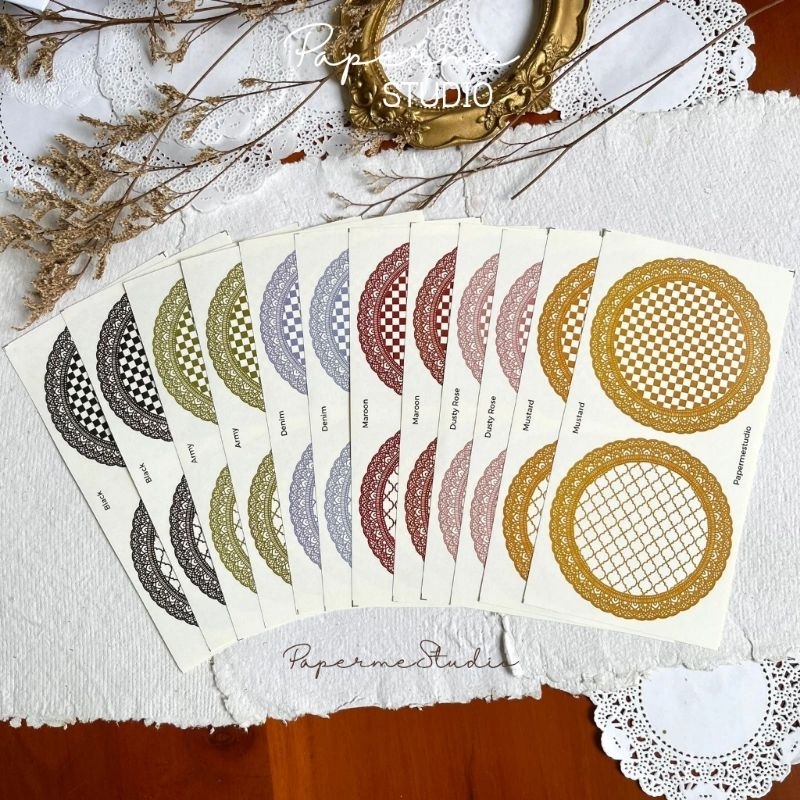 

STICKER DECO - sticker lace square aesthetic handmade journaling dekorasi book PSA by Papermestudio