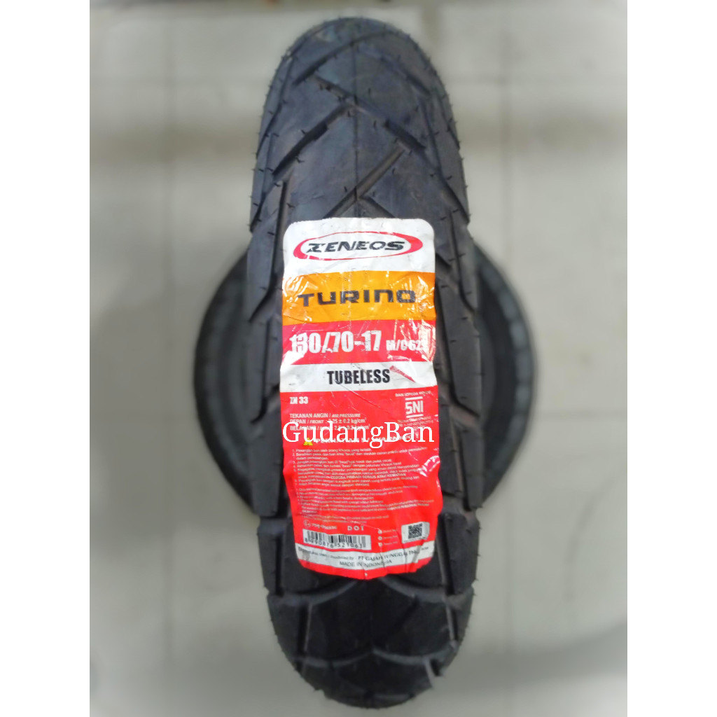 ( RING 17 ) TURINO 130 / 70 - 17 ZENEOS ZN33 TUBELESS Ban SEMI TRAIL Motor NINJA Moge FREE PENTIL
