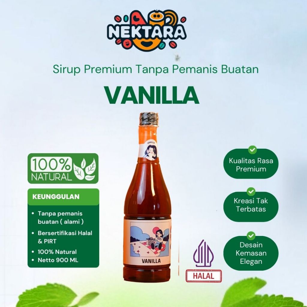 

Nektara SIrup Premium Vanila Cake Tanpa Pengawet Utk Bahan Makanan, Minuman di Kafe, Coffeeshop