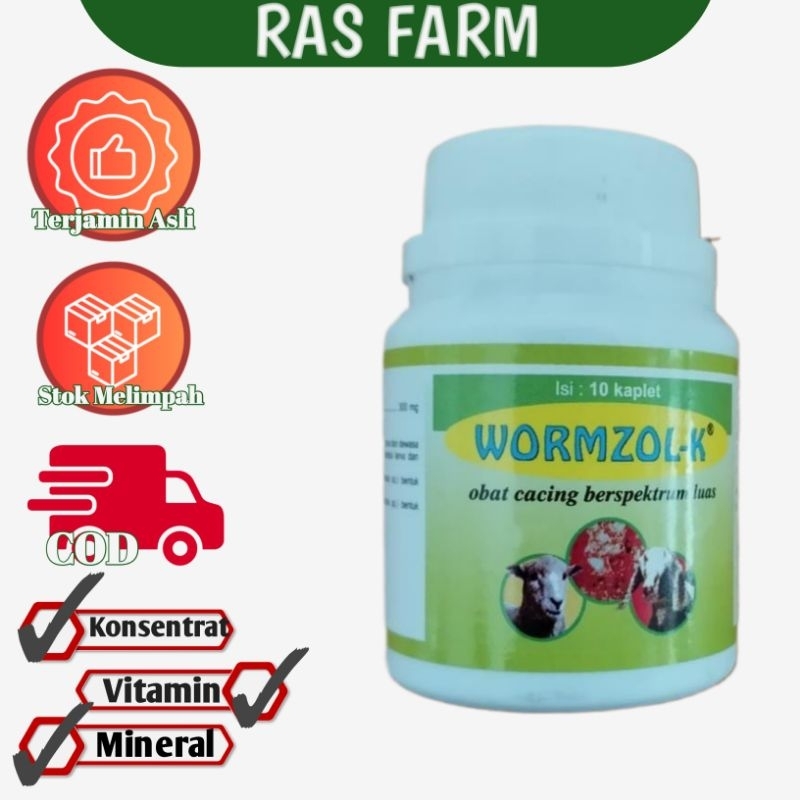 WORMZOL KAPLET | OBAT CACING KAMBING | OBAT CACING DOMBA | OBAT CACING BERSPEKTRUM LUAS
