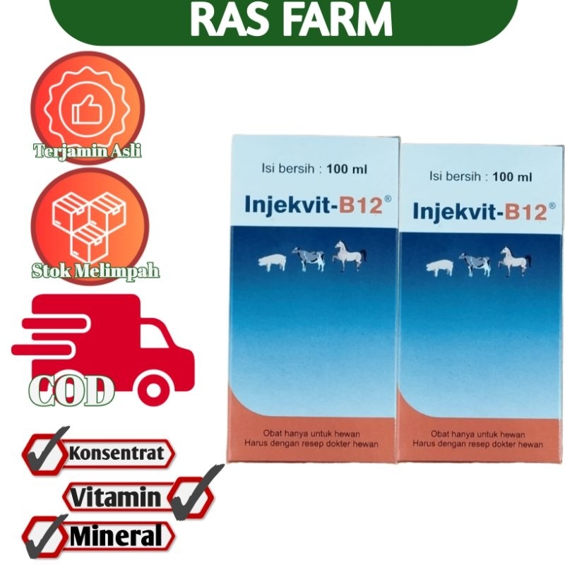 INJEKVIT-B12 |VITAMIN TAMBAH DARAH | OBAT TAMBAH DARAH | SAPI | KAMBING | DOMBA | BABI