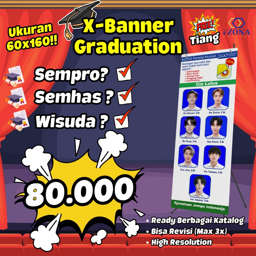 X BANNER GRADUATION/SEMPRO/SEMHAS/WISUDA