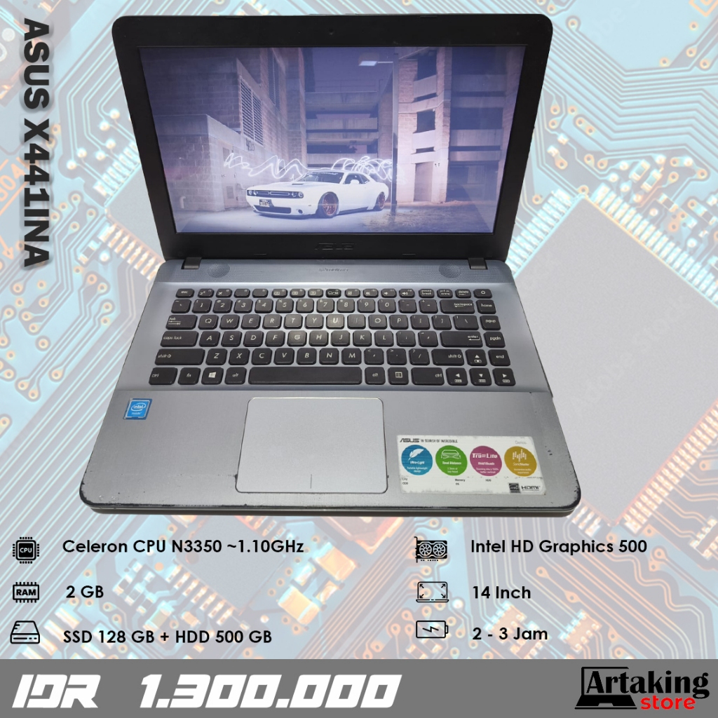 Asus X441INA - Celeron N3350 - Sudah SSD - Normal Siap Pakai